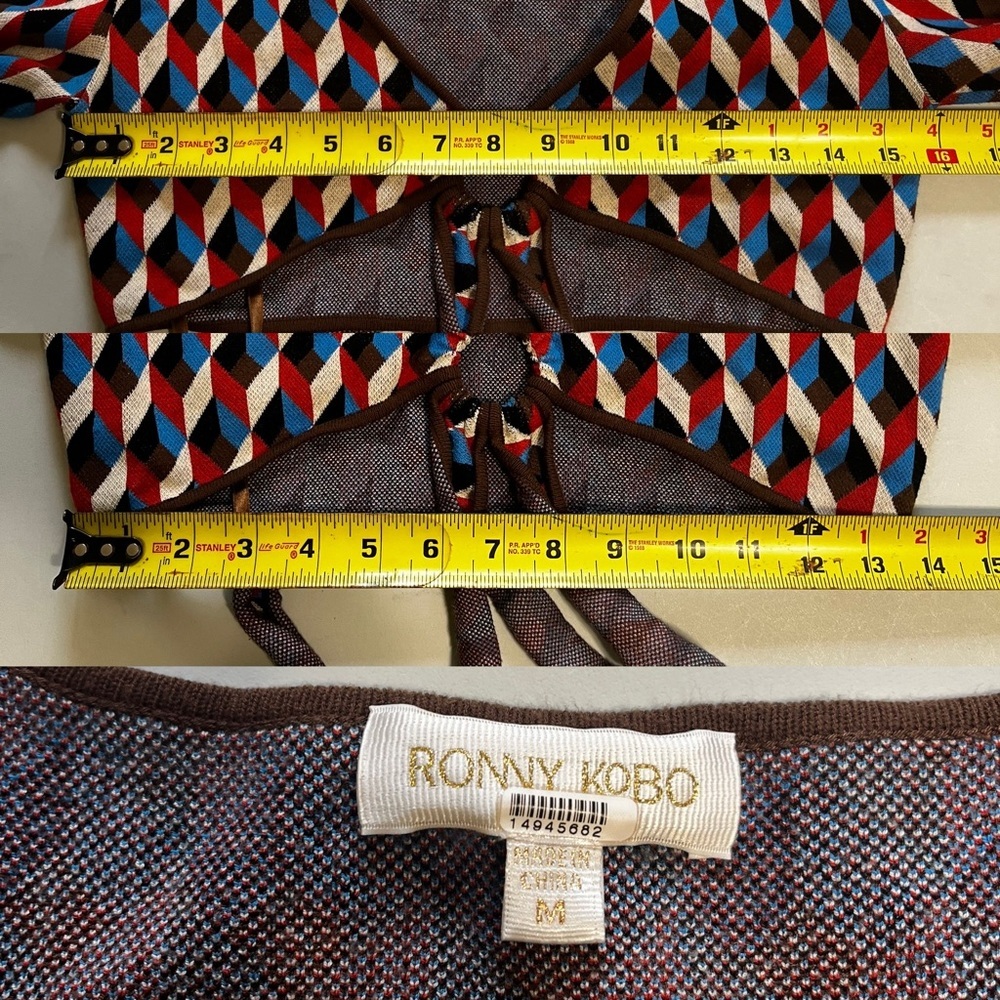Ronny Kobo Geometric Knit Crop Top - Picture 9 of 10